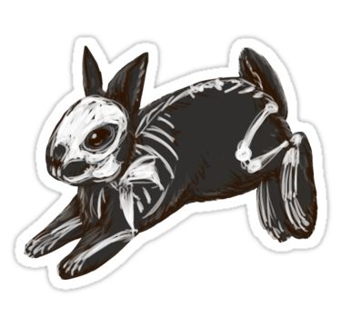 Skeleton Bunny, Rabbit Skeleton, Cute Halloween Stickers, Rabbit Sticker, Skeleton Drawings, Cat Skull, Skull Sticker, Halloween Skeleton, Stickers For Sale