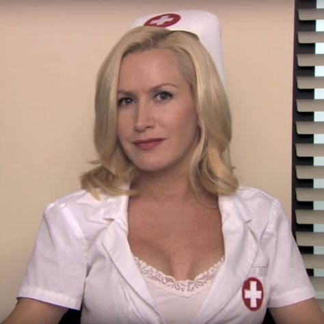 the office Angela The Office, Office Cast, Melora Hardin, Angela Kinsey, Angela Martin, Fancy Dress Competition, Popular Halloween Costumes, Office Icon, The Office Show