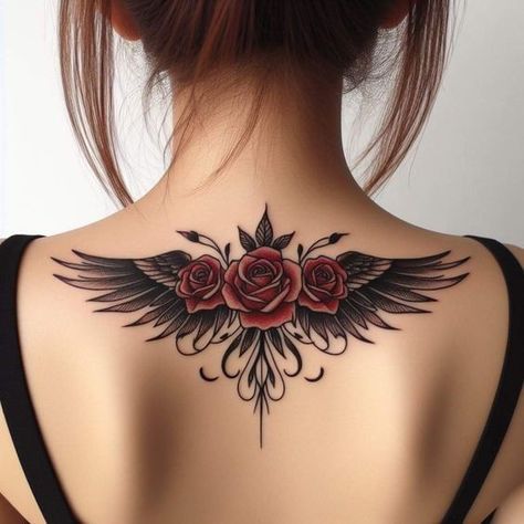 Alas Tattoo, Catrina Tattoo, Girl Back Tattoos, Epic Tattoo, Leg Tattoos Women, Dope Tattoos For Women, Tatuaje A Color, Beautiful Tattoo, R Tattoo