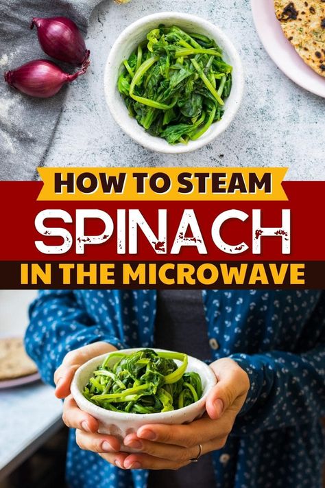 How To Steam Spinach, Microwave Spinach, Steam Spinach, Simple Clean Meals, Cook Fresh Spinach, Steamed Spinach, Cooking Spinach, Spinach Recipe, Wilted Spinach