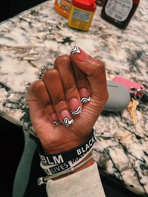 F U Nails, Pink And Brown Nails Short, Name Nails Boyfriend, One Nail Design Ring Finger, Third Eye Nail Art, Hobo Nails, Shortie Nails Designs, Short Nail Ideas Black Women, Short Exotic Nail Designs