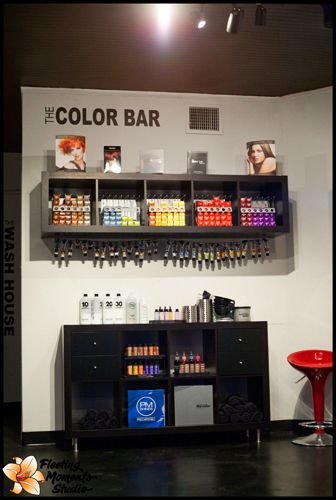 Color bar Diy Salon Ideas, Color Bar Salon Ideas, Diy At Home Spa, Salon Organization Ideas, Color Bar Salon, Salon Color Bar, Rustic Salon, At Home Spa Day, Home Spa Day