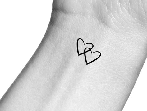 Interlocking Hearts Temporary Tattoo - Etsy Interlocking Heart Tattoo, 2 Hearts Tattoo, Heart Ring Tattoo, Double Heart Tattoo, Two Hearts Tattoo, Heart Temporary Tattoos, Interlocking Hearts, Ring Tattoos, Small Envelopes