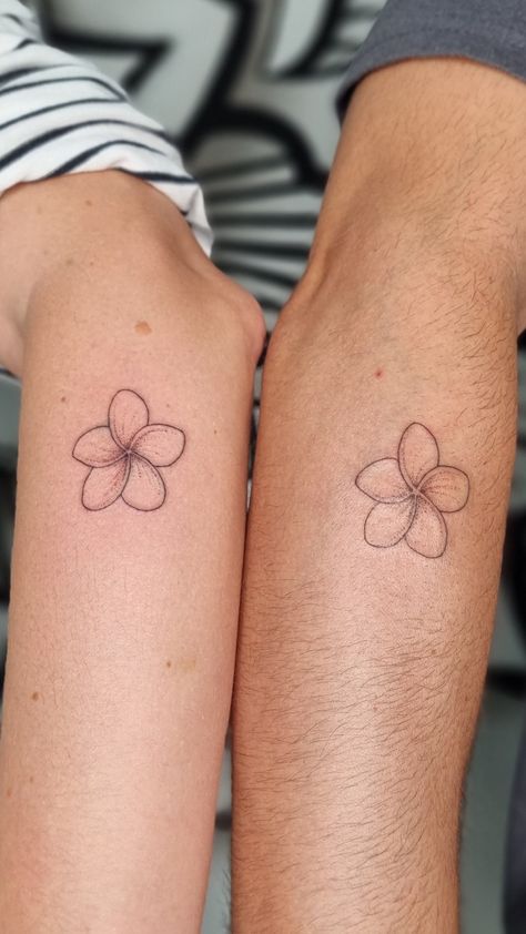 #tattoo #frangipani #flower #bali Sampaguita Fine Line Tattoo, Minimalist Plumeria Tattoo, Plumeria Tattoo Simple, Plumeria Fine Line Tattoo, Indonesian Flower Tattoo, Tiny Tropical Tattoos, Balinese Flower Tattoo, Small Tropical Flower Tattoo, Thailand Flower Tattoo