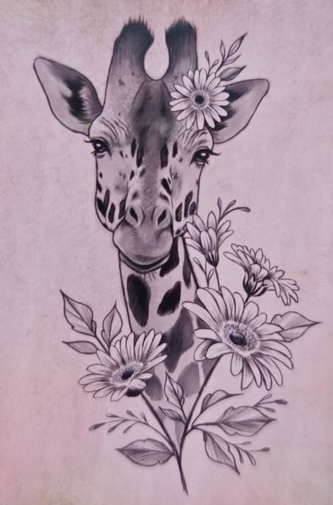 Giraffe Tattoos For Women, Giraffe Tattoo Design, Giraffe Tattoo, Bow Tattoo, Tattoos For Daughters, Thigh Tattoo, Tattoos For Women, Tatting, Pinterest Likes