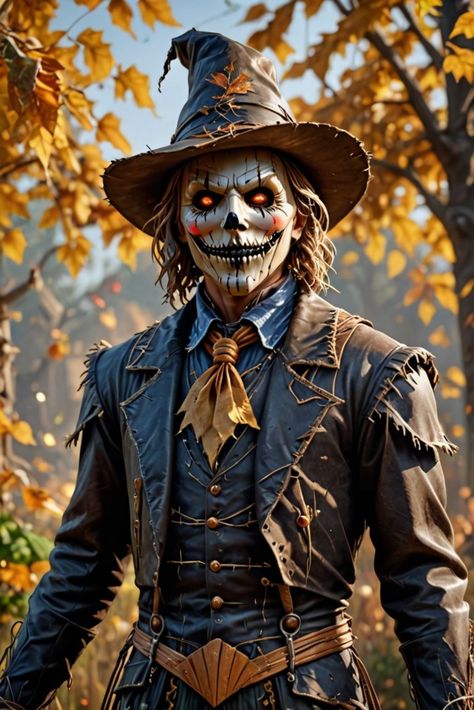 Goth Scarecrow, Scarecrow Diy Costume, Evil Cowboy, Evil Scarecrow, Scary Scarecrow Costume, Scarecrow Diy, Scarecrow Cosplay, Scary Scarecrow, Scarecrow Costume