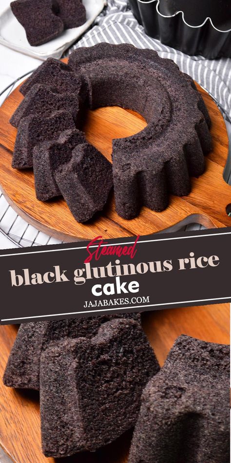 Black Glutinous Rice Dessert, Black Glutinous Rice Recipes, Glutinous Rice Flour Recipes, Glutinous Rice Cake Recipe, Glutinous Rice Recipe, Steam Cake Recipe, Rice Flour Recipes, Guatemalan Recipes, Rice Desserts