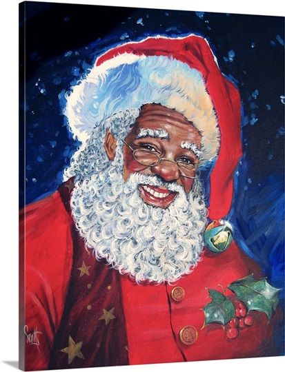 Black Christmas Decorations, Santa Claus Pictures, Santa Paintings, Chocolate Santa, I Believe In Santa, Believe In Santa, American Christmas, Christmas Santas, Santa Photos