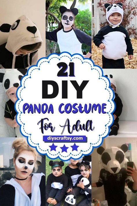 DIY Panda Costume Diy Panda Costume, Panda Costume Diy, Dyi Costume, Panda Bear Costume, Panda Makeup, Diy Panda, Panda Costume, Panda Mask, Panda Outfit