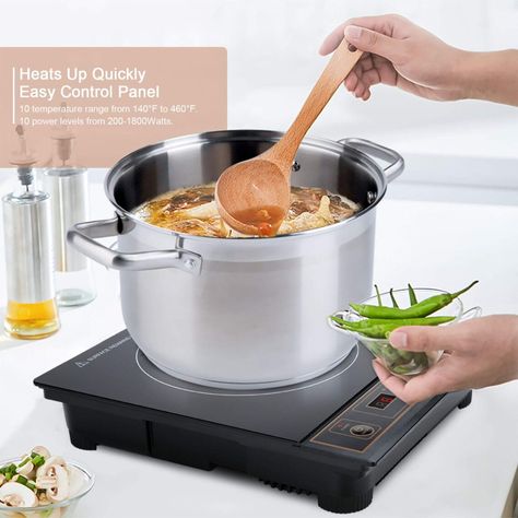 Induction burners start at $60! Induction Countertop, Electric Stove Top, Plate Recipes, Portable Stove, Diy Interior Decor, Double Burner, Must Have Kitchen Gadgets, Induction Stove, Glass Cooktop