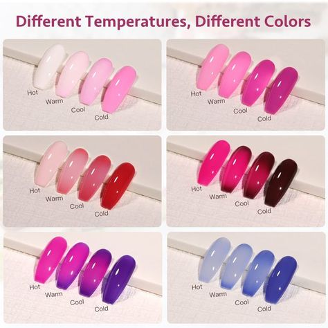 GAOY Color Changing Gel Nail Polish Set of 6 Temperature Changing Colors Including Red Pink Purple Mood Changing Gel Manicure Color Changing Nails, Nail Polish Set, Gel Nail Polish Set, Manicure Kit, Nail Polish Sets, Manicure At Home, Diy Manicure, Set Of, Gel Manicure