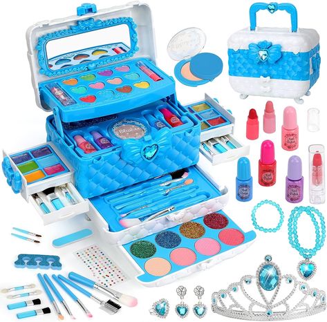 Crazy Gifts, Elsa Makeup, Kids Makeup Kit, Frozen Makeup, Makeup Toys, Makeup Vanities, Makeup Kit For Kids, Frozen Kids, Play Makeup