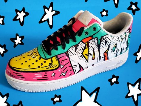 Custom Sneakers Diy, Custom Painted Shoes, Custom Shoes Diy, Painted Sneakers, Nike Design, Custom Nike Shoes, Sneaker Art, Shoes Drawing, Custom Nikes