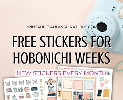 Fauxbonichi Printables Free, Hobonichi Weeks Printable Free, Hobonichi Weeks Sticker Kit, Hobonichi Cousin Free Printable Stickers, Hobonichi Stickers Free Printable, Hobonichi Printables Free, Free Hobonichi Weeks Printables, Free Stickers Printables Aesthetic, Hobonichi Weeks Stickers