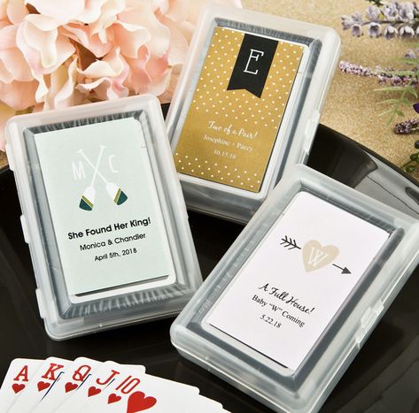 20 Modern Wedding Favor Ideas Your Guests Will Love! - KorraShay.com Modern Wedding Favors, Wedding Shower Party, Shower Party Favors, Wedding Coasters, Plan My Wedding, Playing Card Deck, Unique Wedding Favors, Wedding Party Favors, Personalized Monogram