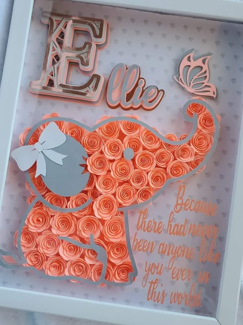 Box Frame Art Ideas, Rolled Flower Shadow Box Ideas, Small Shadow Box Ideas, Shadow Box Ideas Diy, Disney Shadow Box, Paper Creativity, Cardstock Projects, Cricut Flowers, Banners Ideas