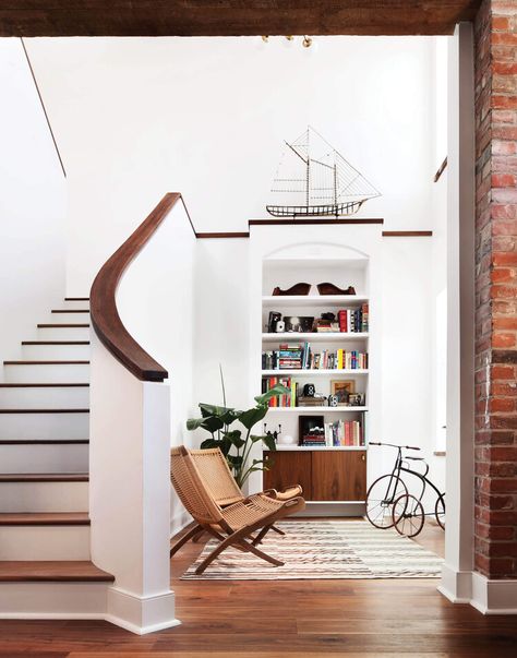 How to Create Amazing Entryways and Mistakes to Avoid — Good Housekeeping Rowhouse Interiors, Townhouse Renovation, Four Brothers, Built In Lockers, Street Townhouse, House Renovation Projects, Custom Furniture Design, Interior Design Concepts, Transitional Living Rooms