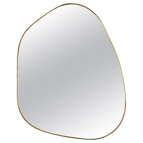 Organic Brass Frame Mirror For Sale at 1stDibs | mirror with brass frame, organic brass mirror, brass framed wall mirror Organic Mirror, Modern Floor Mirrors, Curved Mirror, Mirror Style, Floor Standing Mirror, Mantel Mirrors, Modern Mirror Wall, Contemporary Wall Mirrors, Fireplace Mirror