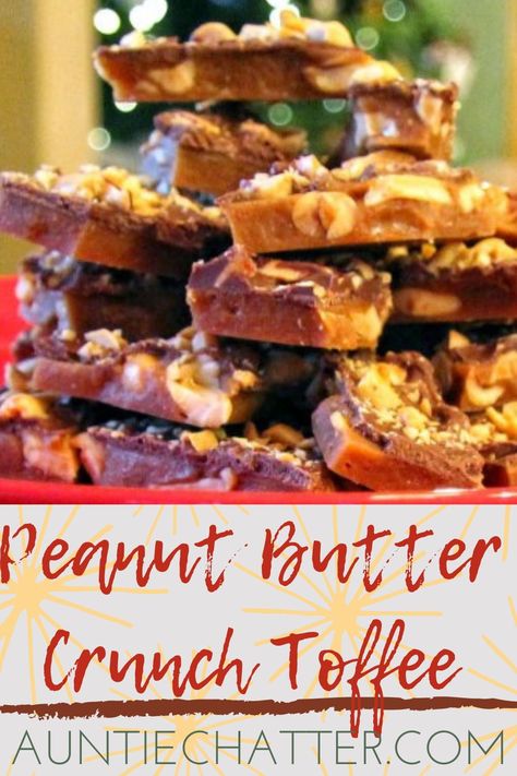 Step by step instructions for crunchy, peanut buttery toffee topped with rich milk chocolate. Great for holiday gift giving! Butter Toffee Peanuts Recipe, Butter Crunch Toffee, Peanut Butter Toffee, Candy Bar Recipe, Morning Recipes Breakfast, Butter Crunch, Homemade Fudge Recipes, Peanut Butter Crunch, Homemade Toffee