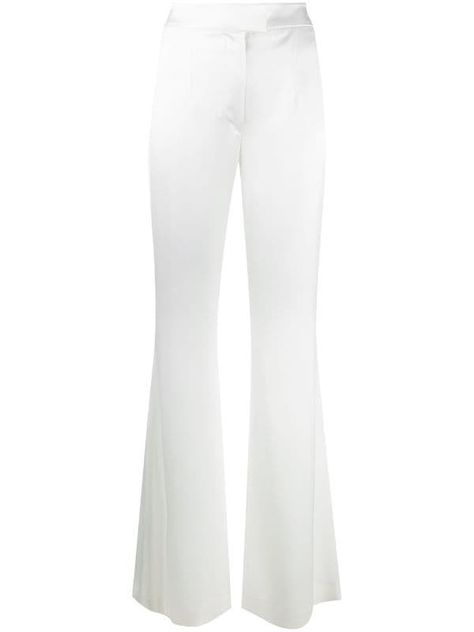 White Slacks, Flared Pants, White Shop, Curator Style, Flare Pants, World Of Fashion, Pajama Pants, High Waist, Women Wear