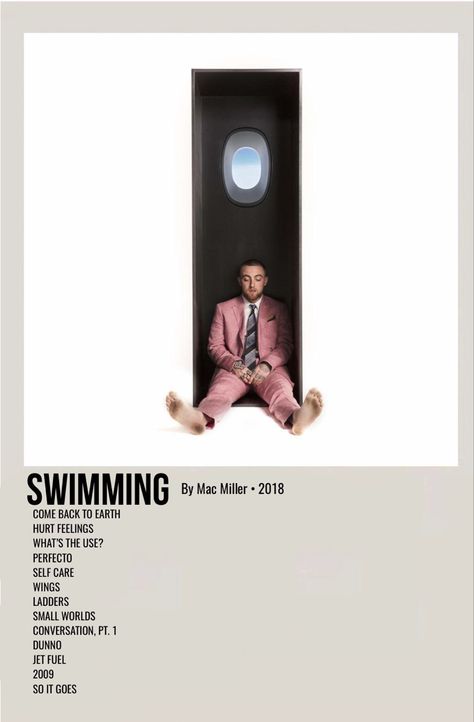 minimal polaroid album cover poster for swimming by mac miller Swimming Mac Miller, Mac Miller Swimming, Minimalist Album Poster, Mac Miller Albums, Minimalist Polaroid Poster, Swimming Posters, Rap Album Covers, Music Cover Photos, Minimalist Music