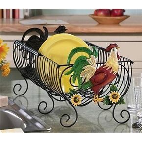 Rooster Dish Drying Rack Rooster Kitchen Decor, Chicken Kitchen, Rooster Kitchen, Sunflower Kitchen, Decor Ikea, Chicken Decor, Rooster Decor, Chickens And Roosters, Spanish Revival