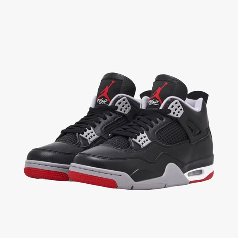 The Air Jordan 4 OG Bred Reimagined seamlessly blends classic aesthetics with modern comfort, making it a standout choice for sneaker enthusiasts. The black leather upper, accented with vibrant red details, creates an iconic design that ensures both support and durability. Signature Air cushioning and a supportive midsole enhance impact protection and stability, making the Air Jordan 4 OG Bred Reimagined a must-have for those seeking style and performance in their footwear collection. Elevate yo Jordan 4 Bred Reimagined, Jordan 4 Men, Nike Jordan 4, Air Jordan 4 Bred, Jordan 4 Retro Bred, Jordan Bred, Bred 4, Jordan 4 Red, Jordan 4 Bred