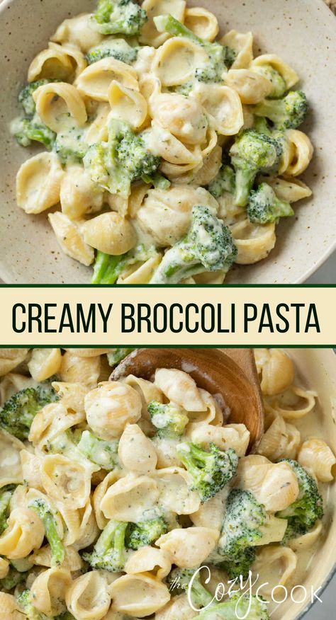 A collage of creamy pasta shells with broccoli. Creamy Broccoli Pasta, Creamy Broccoli, For Two, Healthy Dinner Recipes For Family, Dinner Recipes Chicken, Broccoli Pasta, Recipes For, Pasta Dinner Recipes, Health Dinner