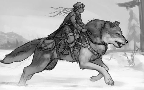 Wolf Rider, Mythical Creatures Fantasy, Fantasy Wolf, Canine Art, Fantasy Beasts, Fantasy Creatures Art, Mythical Creatures Art, A Wolf, Wolf Dog