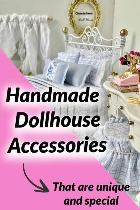 Best Unique Handmade Dollhouse Accessories – Artisan Shopper Diy Dolls House Accessories, Doll Furniture Tutorial, Dollhouse Furniture Tutorials, Dollhouse Decorating, Modern Dollhouse Furniture, Miniature Dollhouse Accessories, Handmade Dollhouse, Dollhouse Tutorials, Dollhouse Miniature Tutorials