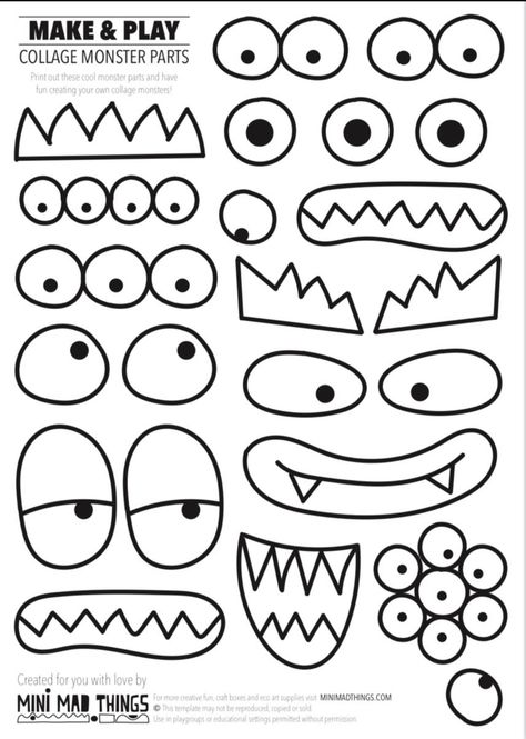 Mask Crafts For Kids, Kids Art And Craft, Welcome To The Dollhouse, Free Craft Templates, Make Your Own Monster, Kid Printables, Valeria Lukyanova, Activity Printables, September Crafts