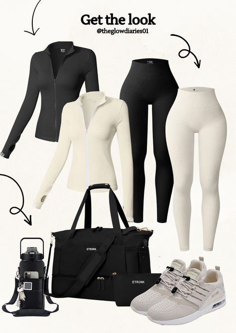 Lulu Lemon Outfits, Outfit Ideas Amazon, Ootd Gym, Modest Gym Outfit, Modest Girly Outfits, Gym Water Bottle, Gym Bag Essentials, Gymwear Outfits, Fitness Wear Outfits