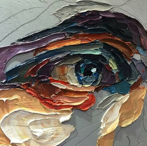 impasto thick paint visible brushstrokes eye painting Soyut Sanat Tabloları, Eye Painting, Impasto Painting, Arte Sketchbook, Art Et Illustration, A Level Art, Anatomy Art, Palette Knife, Drawing Tutorials