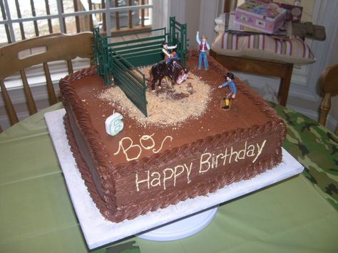 Rodeo Cake, Bull Rodeo, Birthday Cake Boys, 6th Birthday Cake, Cowboy Birthday Cakes, Cowboy Cake, Cowboy Cakes, Rodeo Birthday Parties, 6th Birthday Cakes