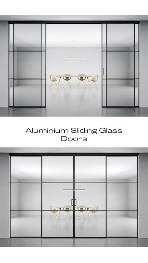 Excellent solution for dividing the space. Aluminum glass partitions - available in different design models & made to measure. An eye catching, distinctive and stylish addition to your home interior or office space. www.profildoors.co.uk   #door #roomdivider #glasspartition #interiordesignideas Aluminium Partition Office, Profile Shutter, Aluminium Partition, Uk Door, Modern Internal Doors, Partition Office, Crittall Doors, Sliding Partition, Fire Rated Doors