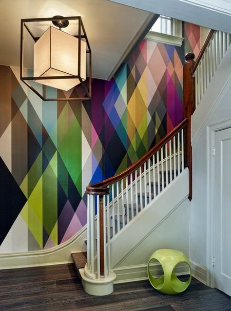 Circus Wallpaper, Contemporary Remodel, Contemporary Staircase, Diy Staircase, Mural Design, Design Del Prodotto, Modern Wallpaper, Design Case, My New Room