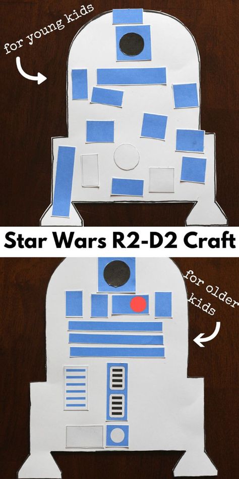 Star Wars R2-D2 craft for kids. Two versions and printables included! Star Wars Activities, Star Wars Classroom, Camp Theme, Star Wars Crafts, Star Wars Birthday Party, Star Wars Day, Star Wars Birthday, Crafts For Boys, R2 D2