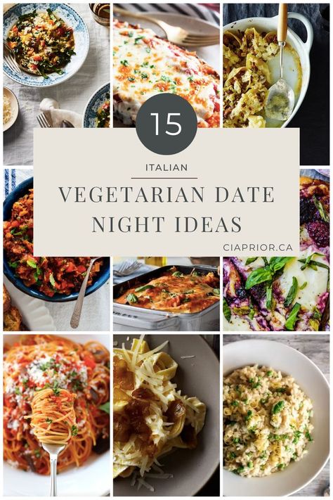 15 Vegetarian date night recipes for every skill level. Easy makeahead, comfort food that screams romance. Date Night Recipes To Make Together, Italian Date Night, Dinner Date Recipes, Vegetarian Brunch, Night Dinner Recipes, Night Recipes, Vegetarian Italian, Date Night Dinners, Date Night Recipes