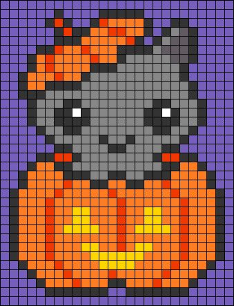 Pines Aesthetic, Beads Template, Halloween Perler, Bead Templates, Modele Pixel Art, Beadwork Ideas, Pumpkin Spooky, Graph Crochet, Easy Pixel Art