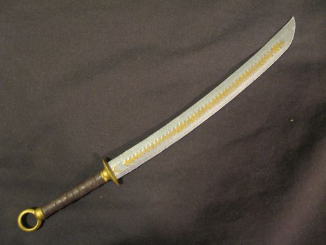 Curved Sword miniature 1 by cmhArt Curved Swords, Tactical Swords, Cool Swords, Fantasy Armor, Desk Toys, Fantasy Rpg, Fantasy Inspiration, Medieval Fantasy, Axes