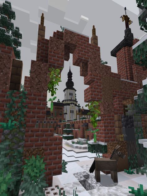 I'm TheGimmicky - Minecraft artist. Ruins Minecraft, Snowy Castle, Villa Minecraft, Ruined Castle, Minecraft Statues, Minecraft City Buildings, Minecraft Structures, Bangunan Minecraft, Minecraft House Plans