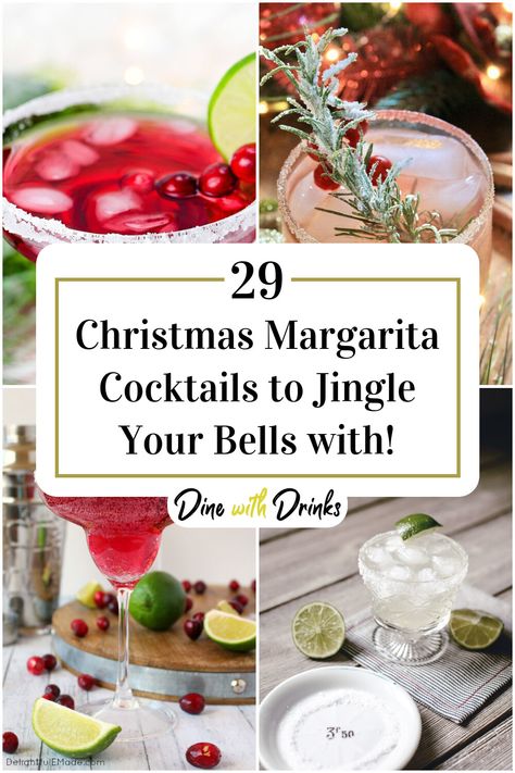 Collage of 4 christmas margarita cocktails. Margarita Cocktail Recipes, Holiday Margaritas, Christmas Margarita, Margarita Cocktails, Margarita Mix, Spicy Margarita, Christmas Cocktail, Classic Margarita, Margarita Cocktail