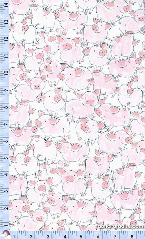 AN-pigs-W642 Farm Animal Fabric, Pig Quilt, Pig Fabric, Pig Wallpaper, Baby Pig, Baby Farm Animals, Pig Art, Toddler Quilt, Cute Piggies