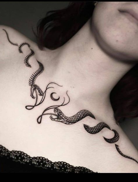 Full Hand Tattoo, Around Arm Tattoo, Cute Simple Tattoos, Wild Tattoo, Snake Tattoo Design, Scary Tattoos, Shoulder Tattoos For Women, Collar Bone Tattoo, Arm Tattoos For Women