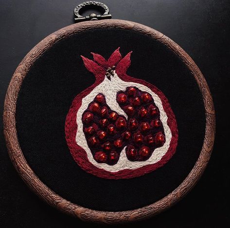 Persephone And Demeter, How To Open Pomegranate, Pomegranate Tree, Medieval Embroidery, Pomegranate Fruit, The Garden Of Eden, Embroidery Neck Designs, Missing Her, St Vincent