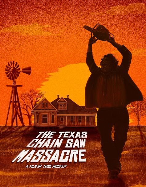 The Texas Chainsaw Massacre, Orange Texas Chainsaw, Slasher Movies, Horror Movie Icons, Horror Artwork, Best Horror Movies, Horror Posters, Retro Horror, Chain Saw, Horror Movie Art