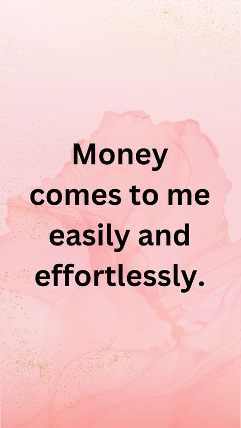 Wealth Affirmations Money Comes To Me Easily, Money Comes To Me, Power Of Money, Positive Affirmations For Success, Women Affirmations, Manifestation Prayer, Financial Blessings, Entrepreneur Quotes Women, Financial Quotes