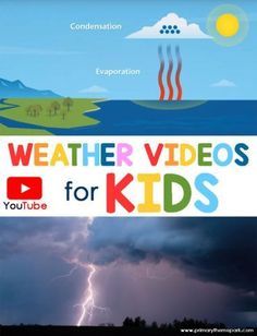 A collection of weather videos for kids covering the topics of what weather is, precipitation, clouds, extreme weather, and many more. Weather Unit Study, Teaching Weather, Weather Lessons, Weather Videos, Preschool Weather, Weather Science, Weather Theme, Weather Unit, 1st Grade Science