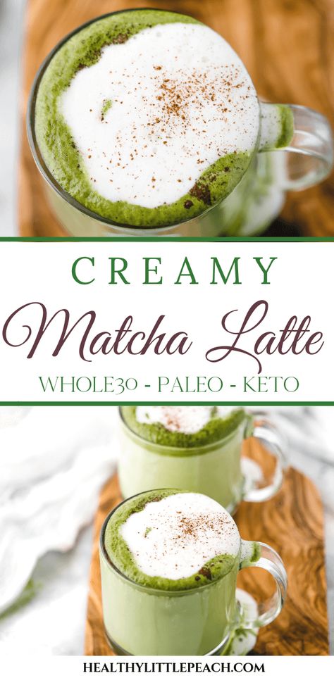 Keto Matcha Latte, Healthy Little Peach, Peach Healthy, Creamy Matcha, Dairy And Gluten Free, Matcha Latte Recipe, Whole30 Keto, Matcha Drink, Matcha Recipe