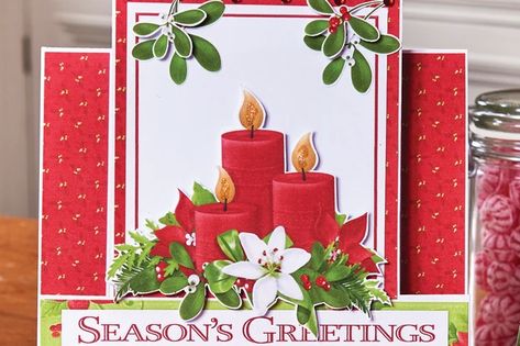 Center Step Cards, Christmas Card Tutorials, Stepper Cards, Christmas Crafts Diy Projects, Step Card, Fancy Fold Card Tutorials, Christmas Card Inspiration, Beautiful Christmas Cards, Step Cards